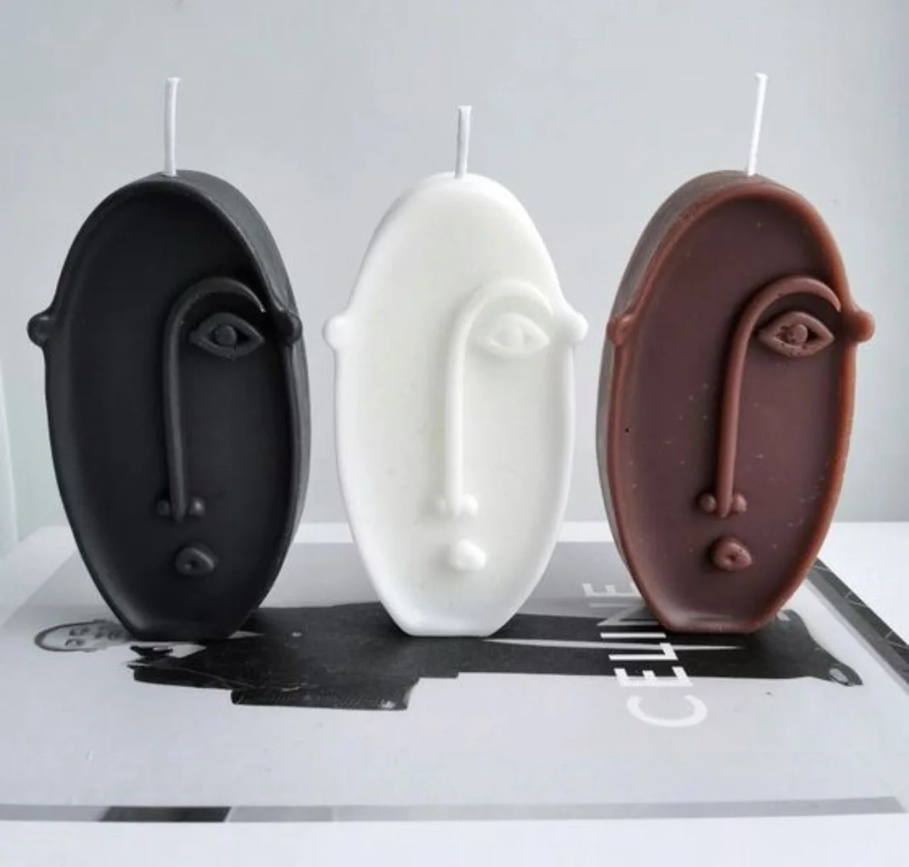 Trio de bougies ovales
